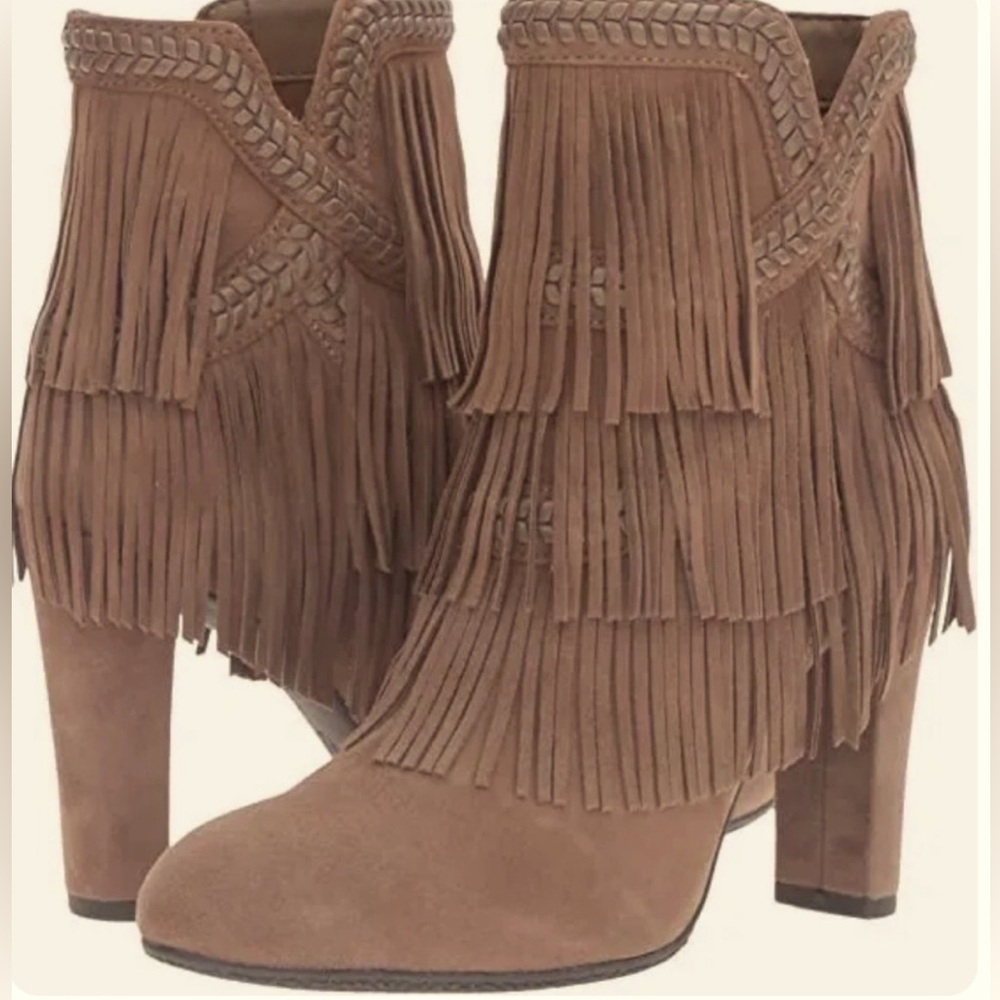 Sam Edelman Kaleb leather fringe boots size 10.5